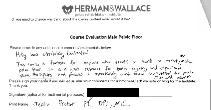 Herman Wallace Pelvic Rehabilitation Continuing Education Male