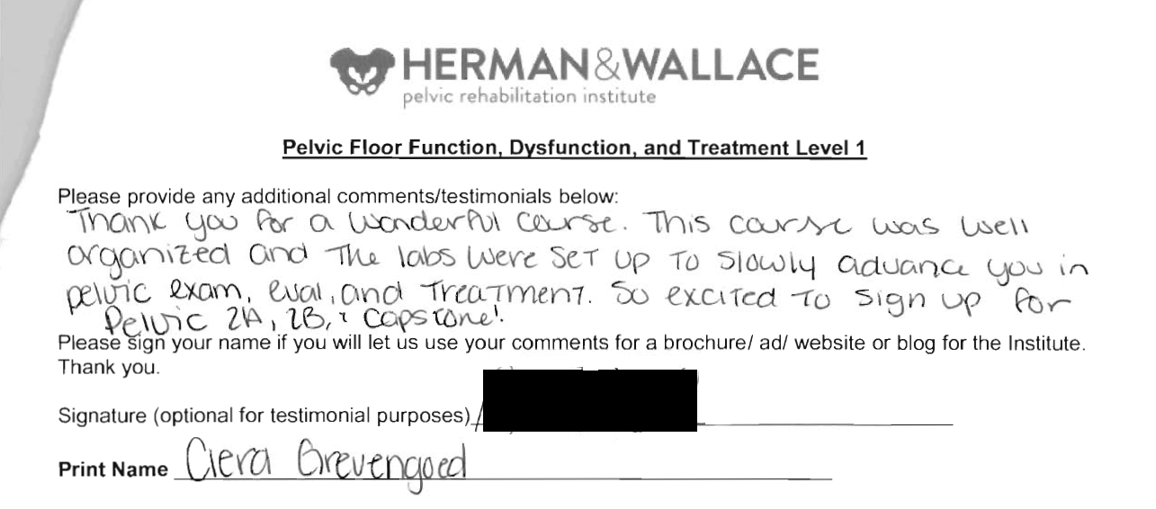 Herman And Wallace Pelvic Floor Level 1 